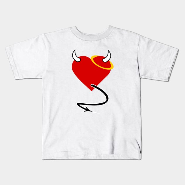 Evil Love Heart 02 White Kids T-Shirt by Korvus78
